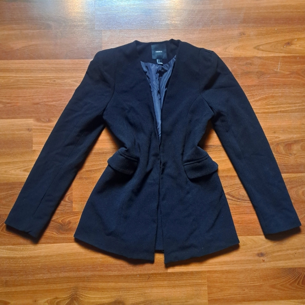 Black Formal Career Business Black Blazer Fitted sleek classic suit Jacket